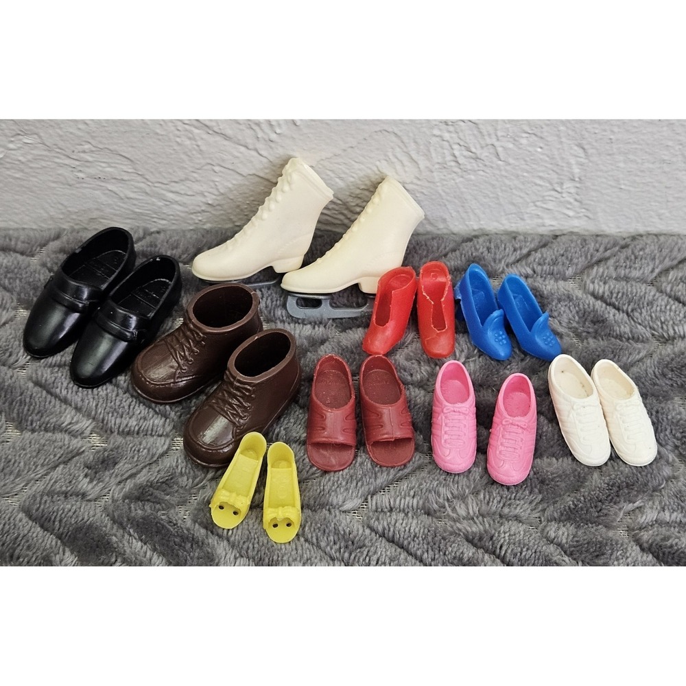 Vintage Lot of Barbie & Ken Shoes Bundle Nine Pairs Ice Skates Dress Shoes Heel
